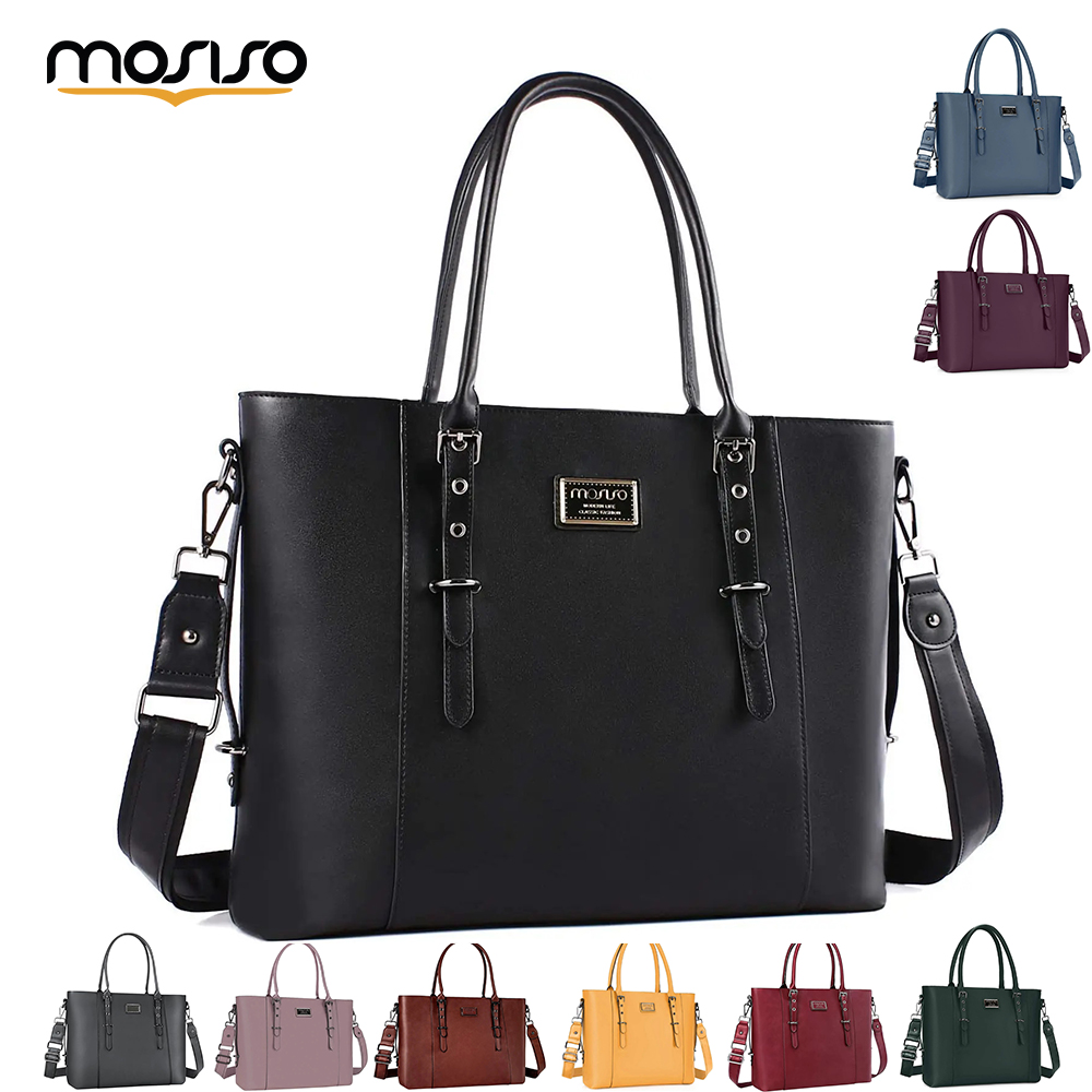 Laptop Bag Leather 15 - Torba MOSISO dla kobiet na MacBooka