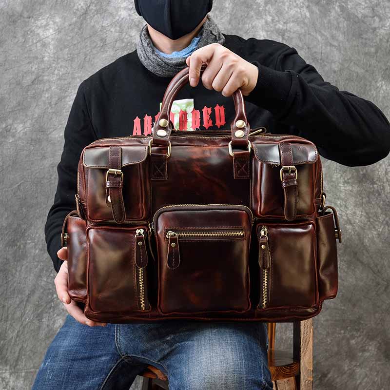 Laptop Bag Leather 15 - Teczka męska z naturalnej skóry pasuje
