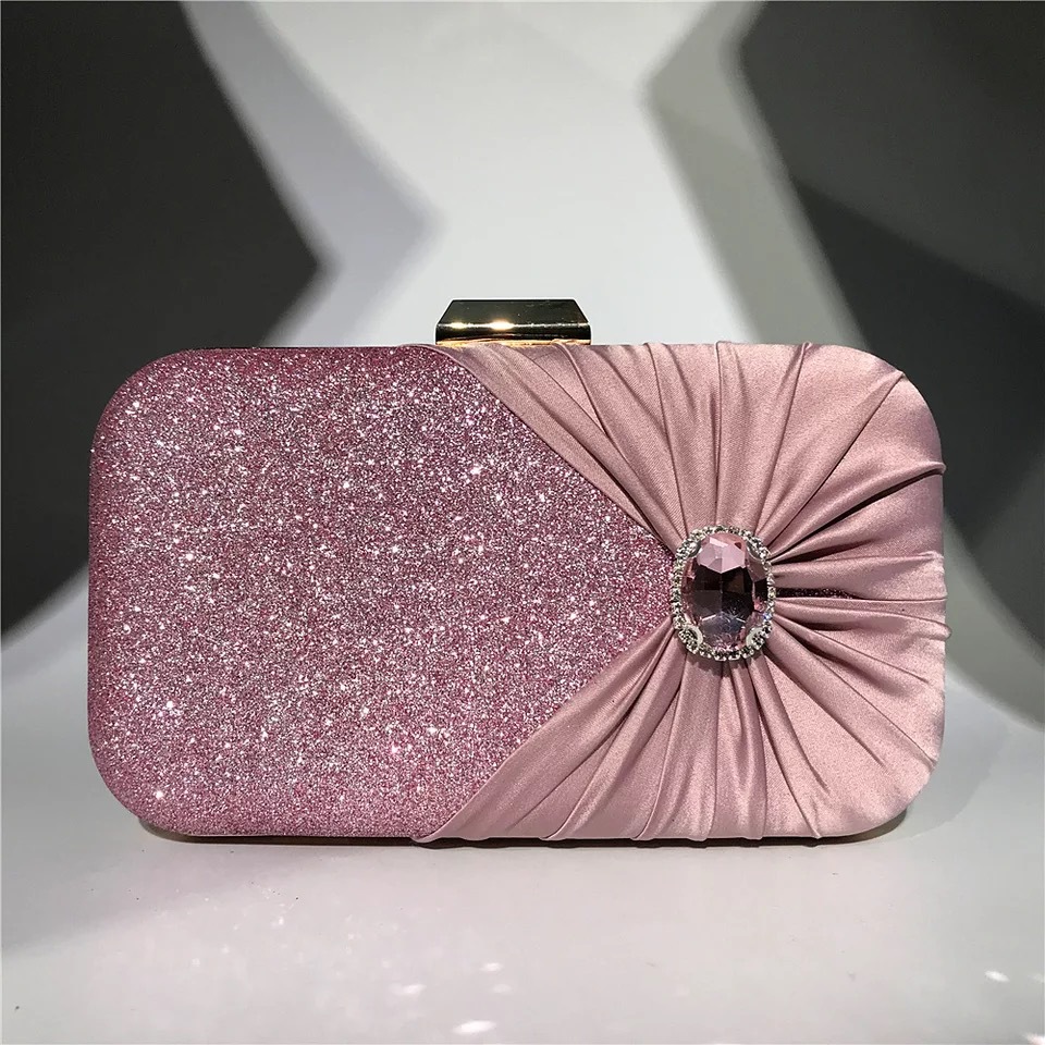 Luxury Bags Green - Srebrne luksusowe kryształowe torby wieczorowe kwiatowy