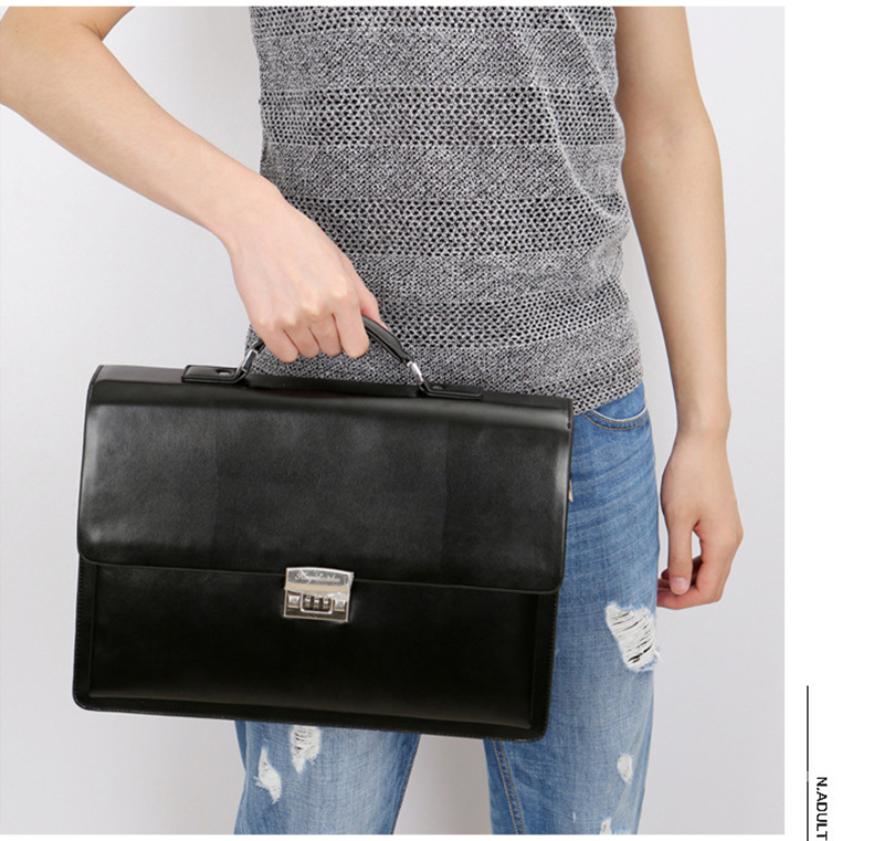 Luxury Bags That Fit Laptop - Luksusowa teczka z zamkiem szyfrowym dla