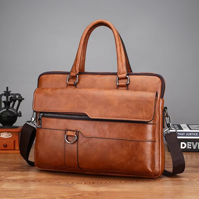 Luxury Bags That Fit Laptop - Luksusowa marka męska torebka skórzana męska