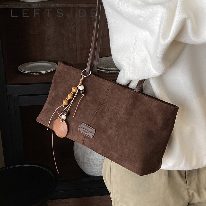 Luxury Bags 2026 - LEFTSIDE Retro Zamszowa Torba na Ramię