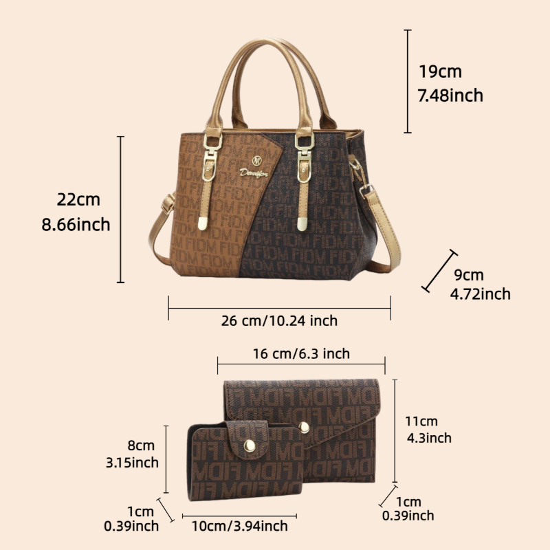 3-częściowy zestaw torebek dam – Luxury Bags With Zipper recenzja i cena