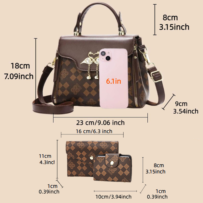 3-częściowy zestaw torebek dam – Luxury Bags With Zipper recenzja i cena